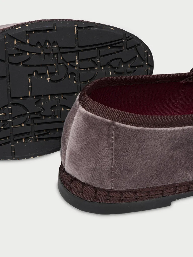 Flagelus Claire Taupe pantofi catifea