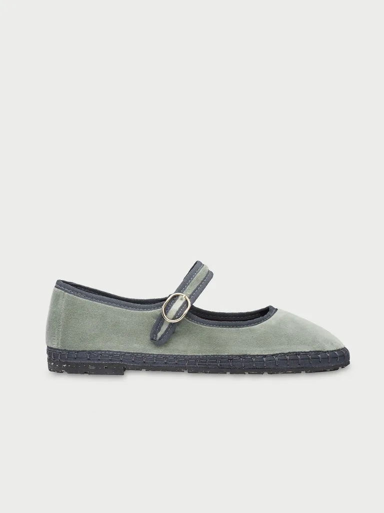 Flagelus Prynne pantofi Mary Jane verde catifea