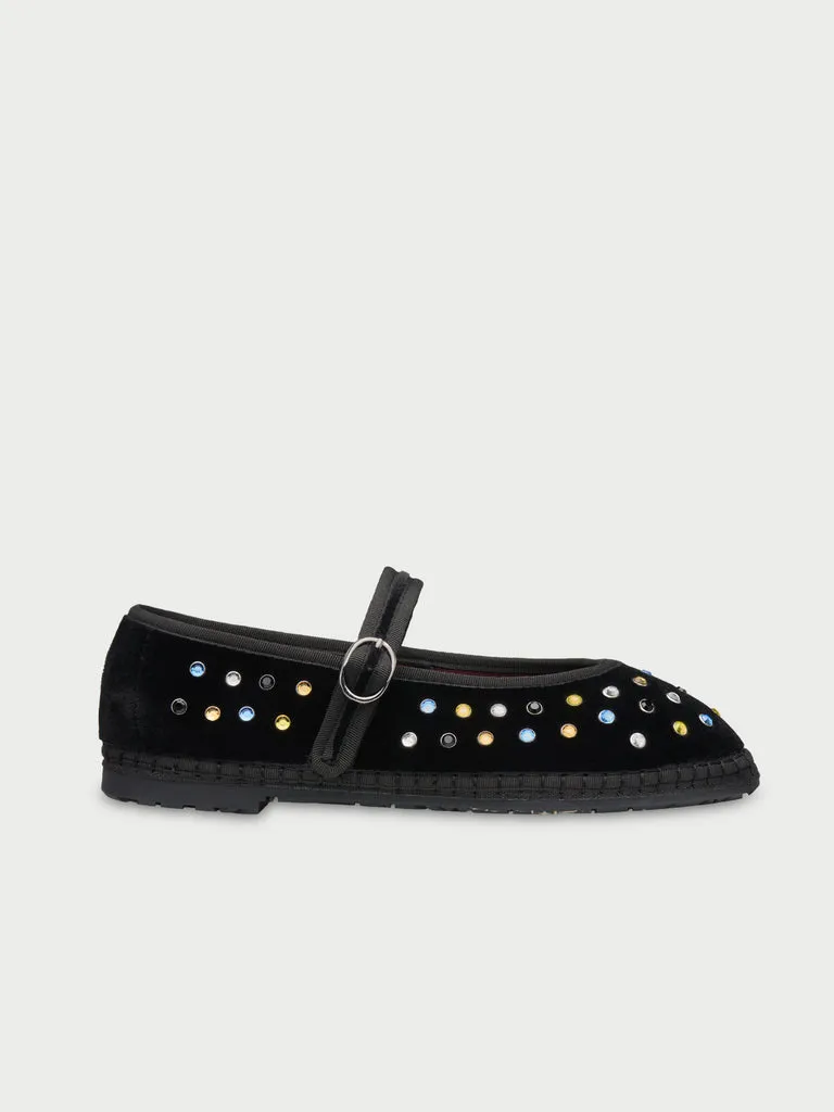Flagelus Mae Aurora balerini catifea neagra cristale
