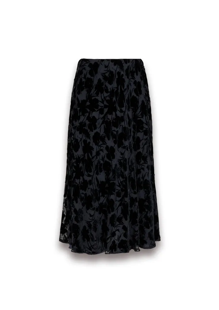 Flagelus Ginevra fusta midi neagra catifea