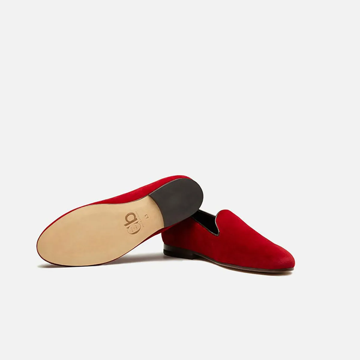 Cecilia Bringheli Positano pantofi slip-on catifea roșie