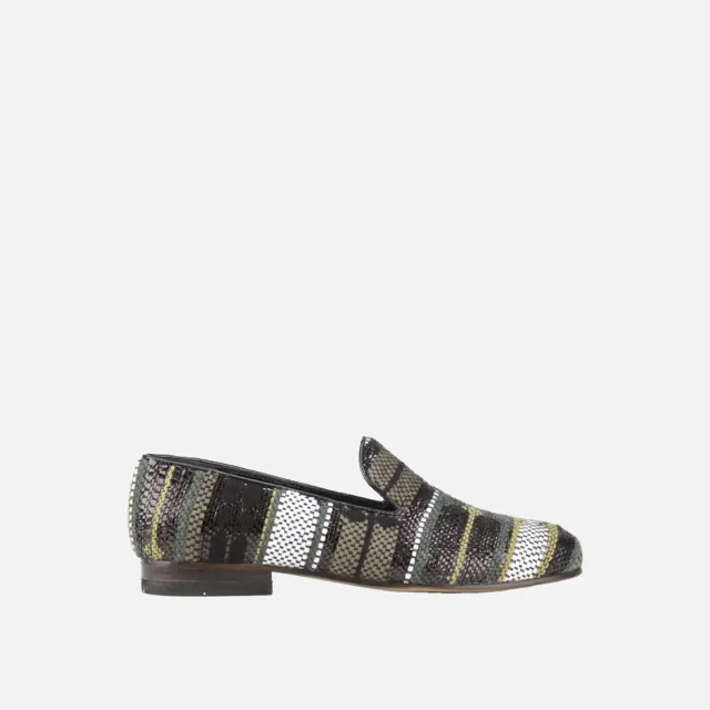 Cecilia Bringheli Positano slippers verde masliniu textil