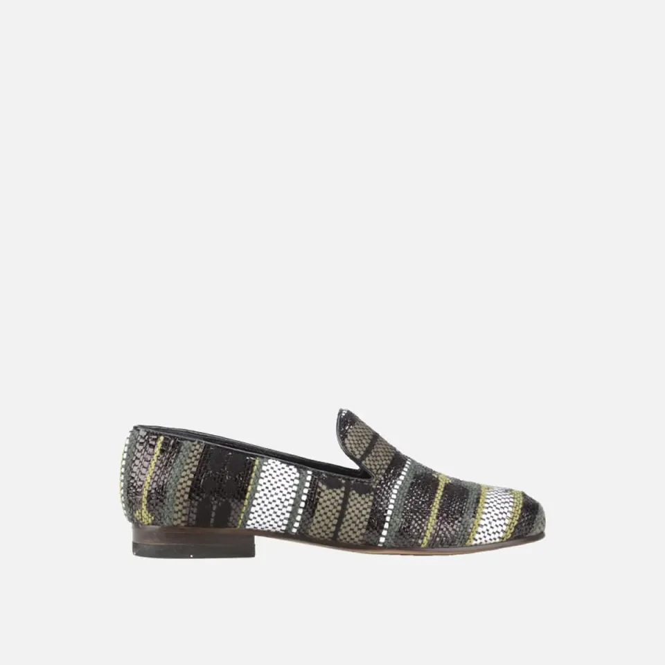 Cecilia Bringheli Positano slippers verde masliniu textil