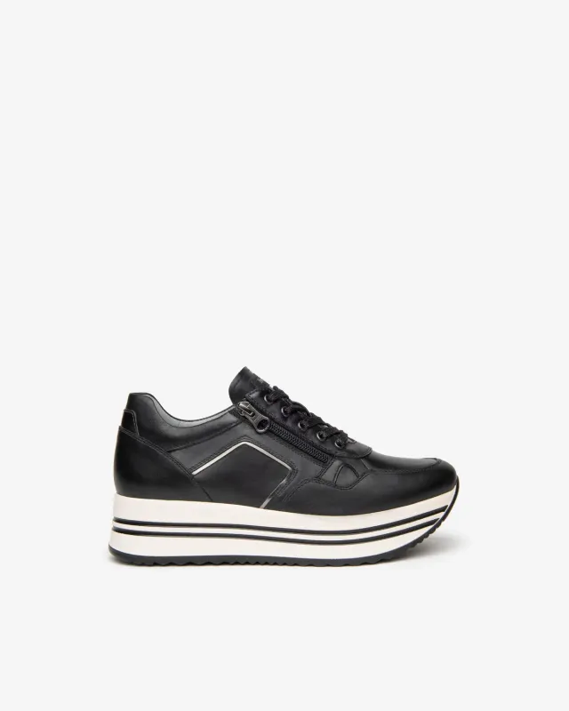 NeroGiardini sneakers piele damă platformă 4,5 cm