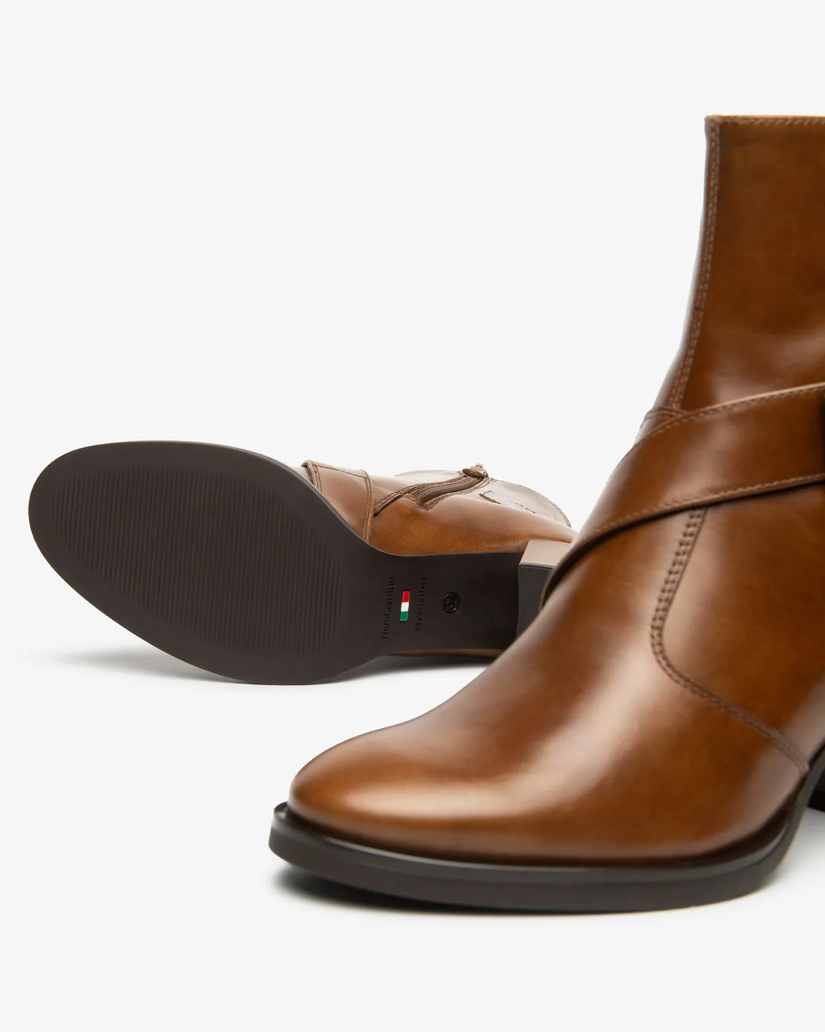 NeroGiardini botine dama piele toc bloc 75 mm