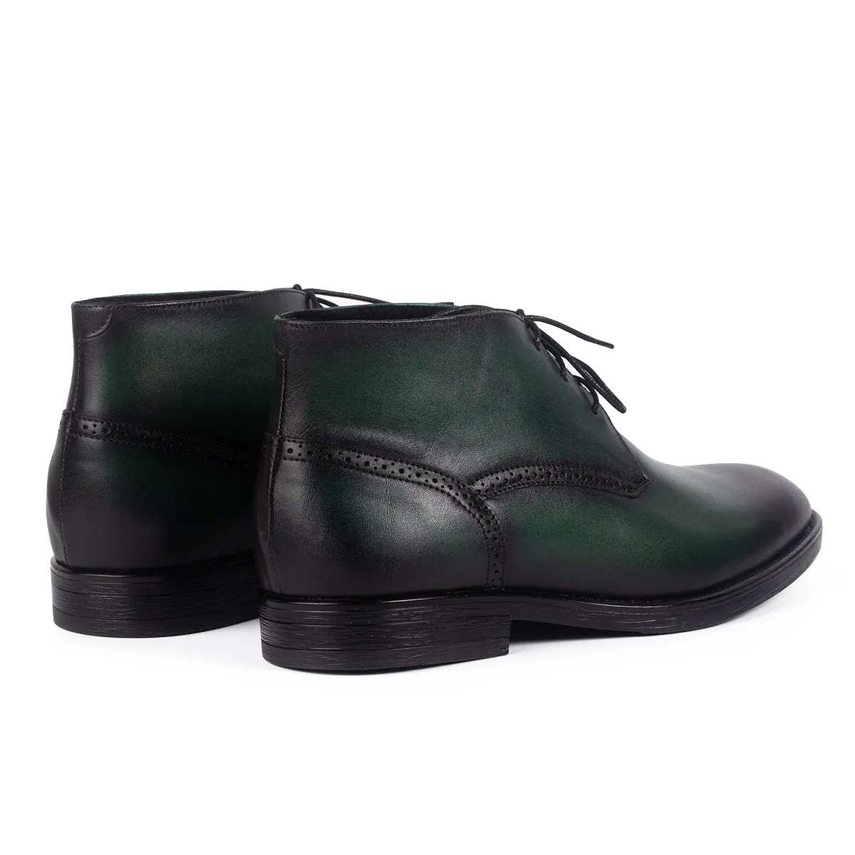 Lucas Shoes 851 ghete barbati verde piele naturala iarna