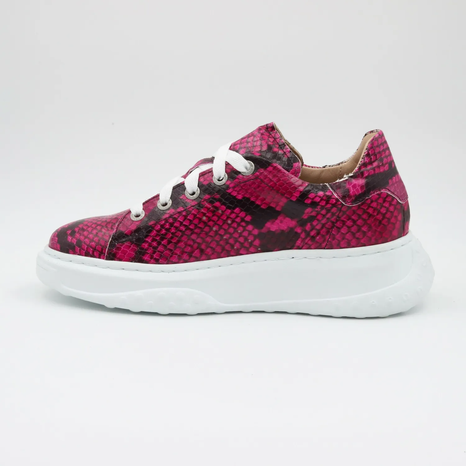 Lucas Shoes 5101 RV Pink Snake sneakers roz piele