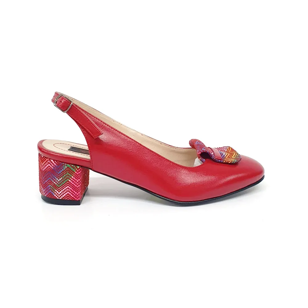 Catinca Shoes A85 RM sandale dama piele rosu mozaic