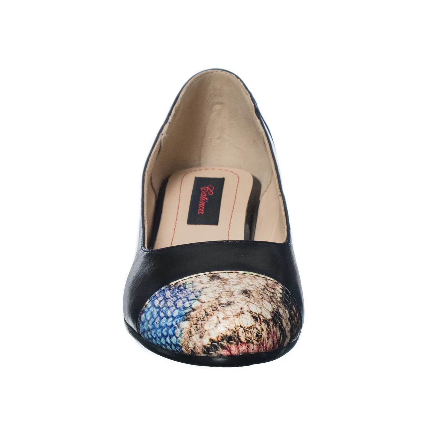 Catinca Shoes T7 NVSG pantofi piele negru varf sarpe