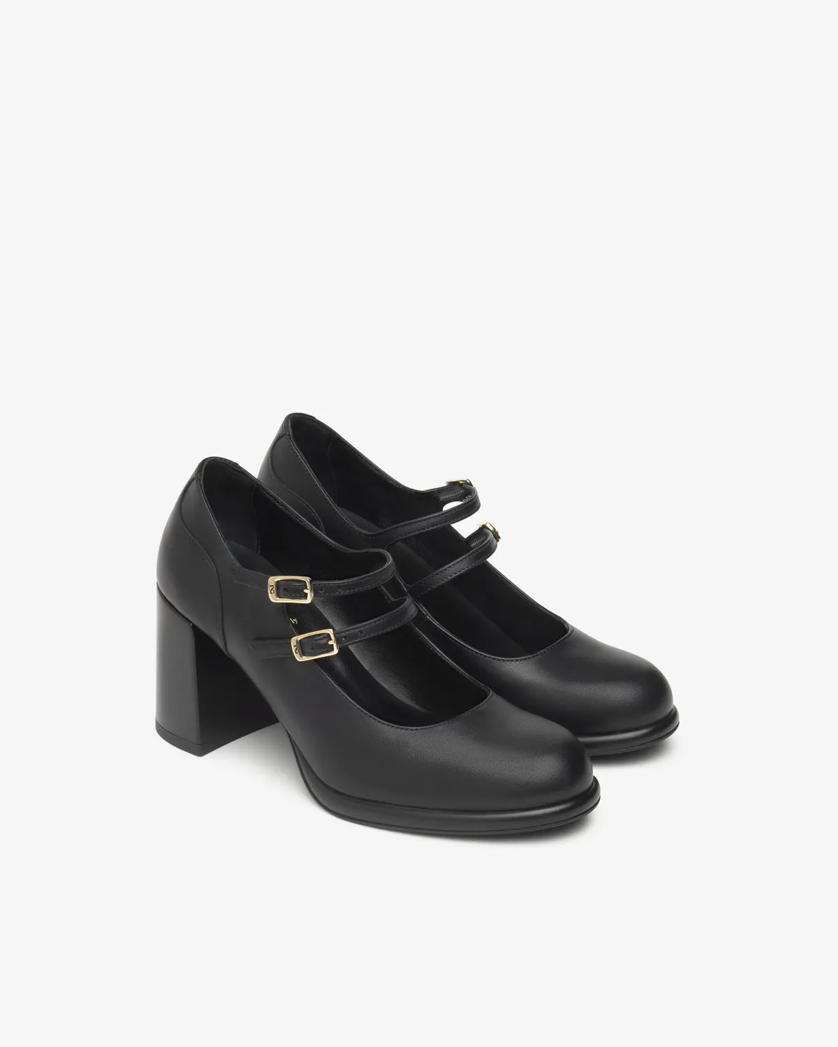 NeroGiardini pantofi Mary Jane piele toc bloc 80 mm