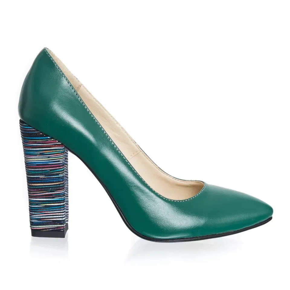 Catinca Shoes 2691 VTD pantofi dama piele verde dungi