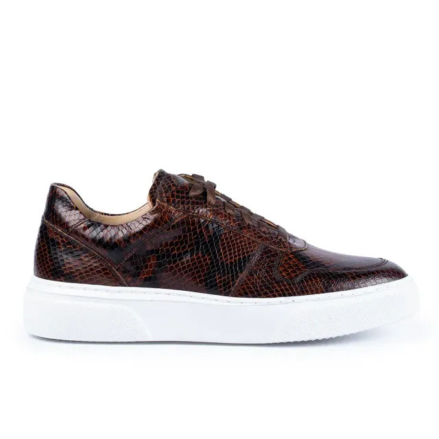 Lucas Shoes 001 sneakers piele maro croco