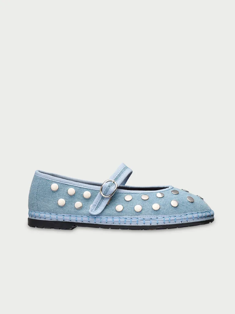 Flagelus Mae Silver Light Denim balerini denim
