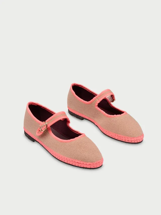 Flagelus Dent pantofi mary jane bej din in