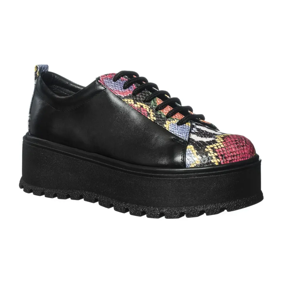 Catinca Shoes X3 NBSR pantofi dama piele negru cu rosu