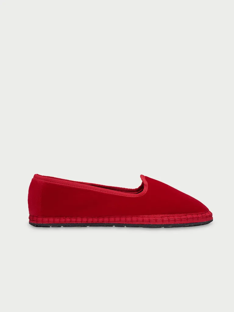 Flagelus Rochester slippers rosii catifea
