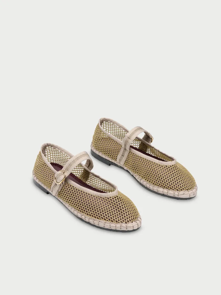Flagelus Isabella Khaki balerini kaki plasă