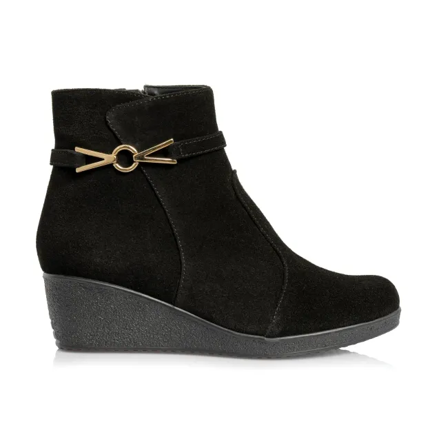 Catinca Shoes O54 NA ghete dama negru antilopa piele