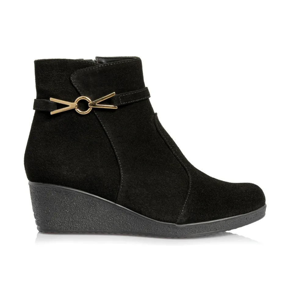 Catinca Shoes O54 NA ghete dama negru antilopa piele