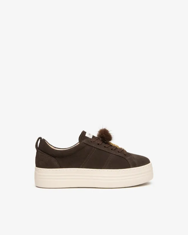 NeroGiardini sneakers dama piele intoarsa platforma 4 cm