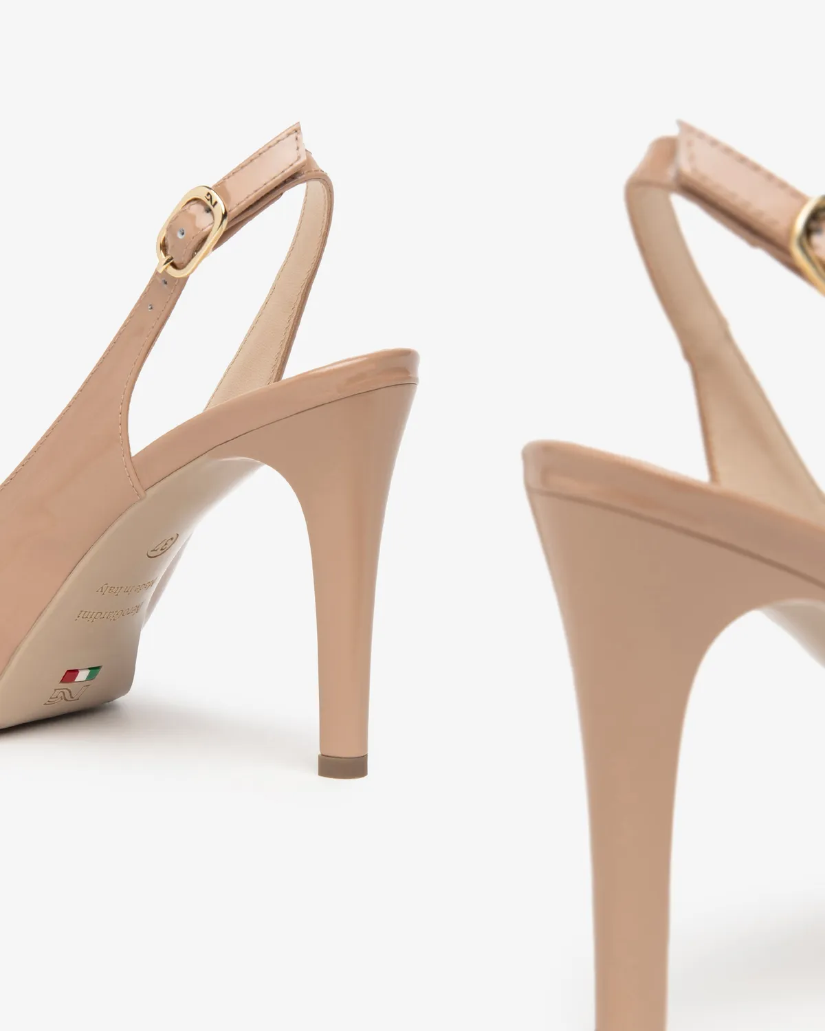 NeroGiardini pantofi slingback lac dama cu baretă