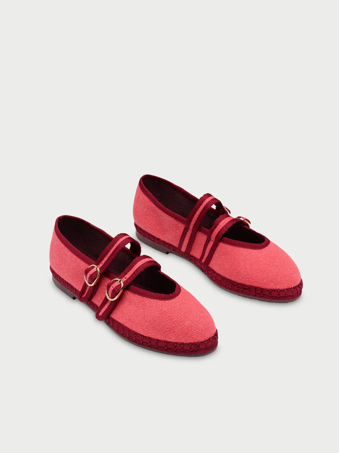 Flagelus Claire Cherry pantofi mary jane roz catifea