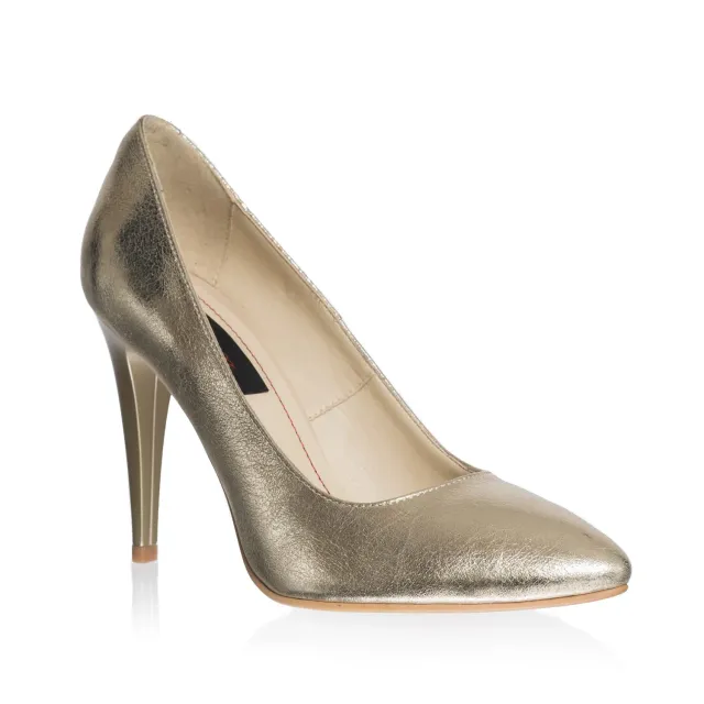 Catinca Shoes 2691 AU stiletto piele auriu lacuit