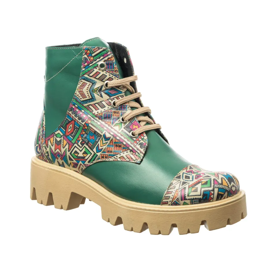 Catinca Shoes BC20 VBT bocanci dama piele naturala verde traditional