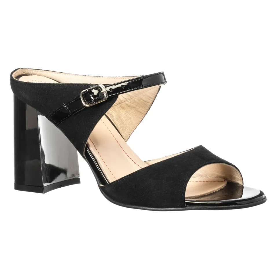 Catinca Shoes S100 sandale dama piele negru antilopa lac