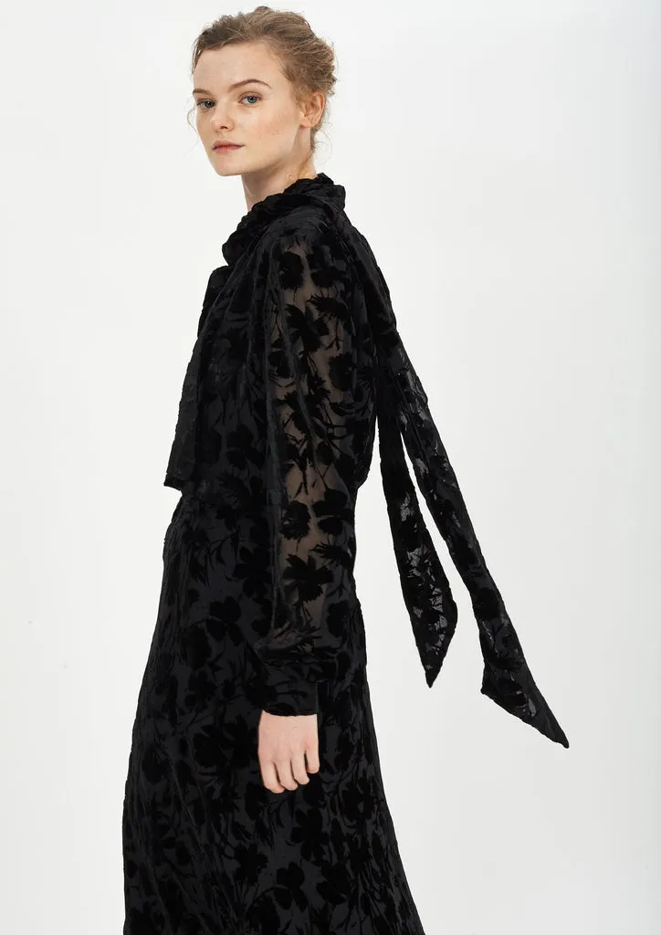 Flagelus Ginevra Bolero negru catifea devore