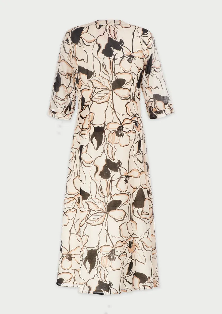 Flagelus Yao Beige Kaftan rochie bej lungă