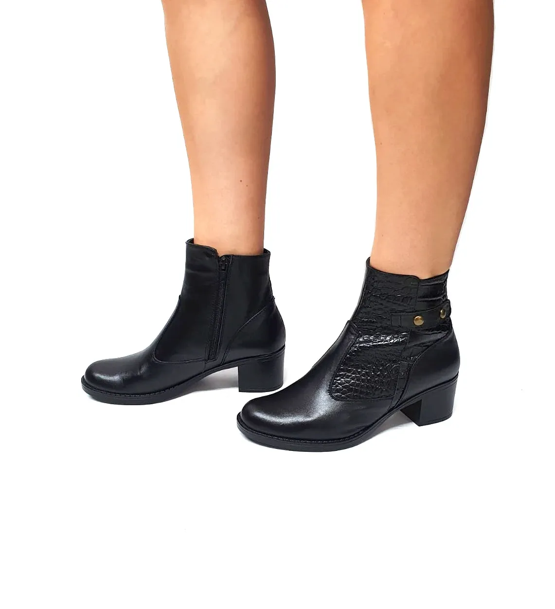 Catinca Shoes GX53 NBC ghete damă negru box-croco piele