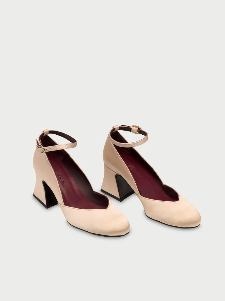Flagelus D'Orsey Sand pantofi cu toc bej satin