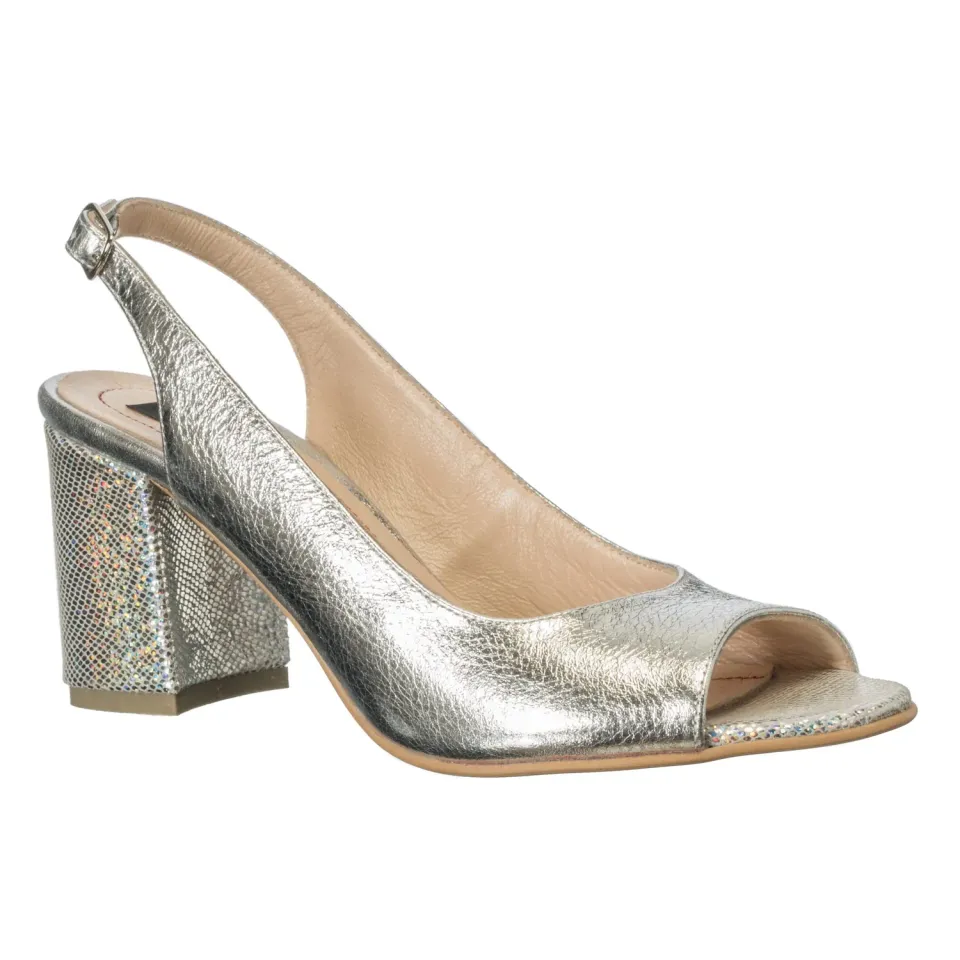 Catinca Shoes S29 AS sandale damă argintiu sidef piele