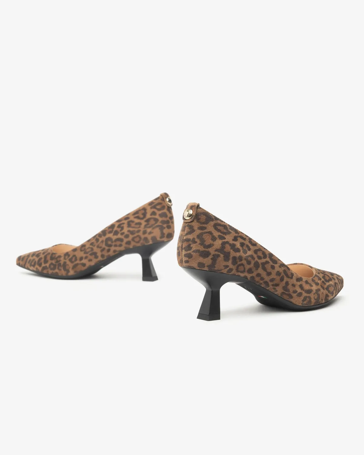 Pantofi NeroGiardini piele întoarsă animal print toc 5 cm