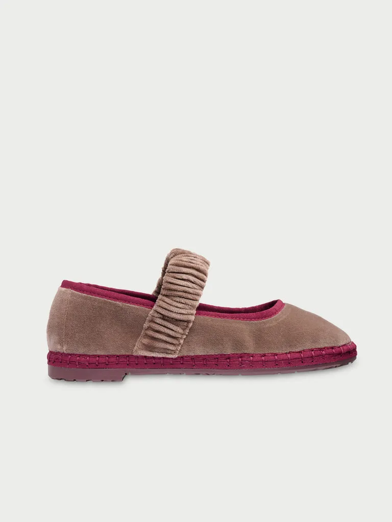 Flagelus Mafalda Sand pantofi bej catifea
