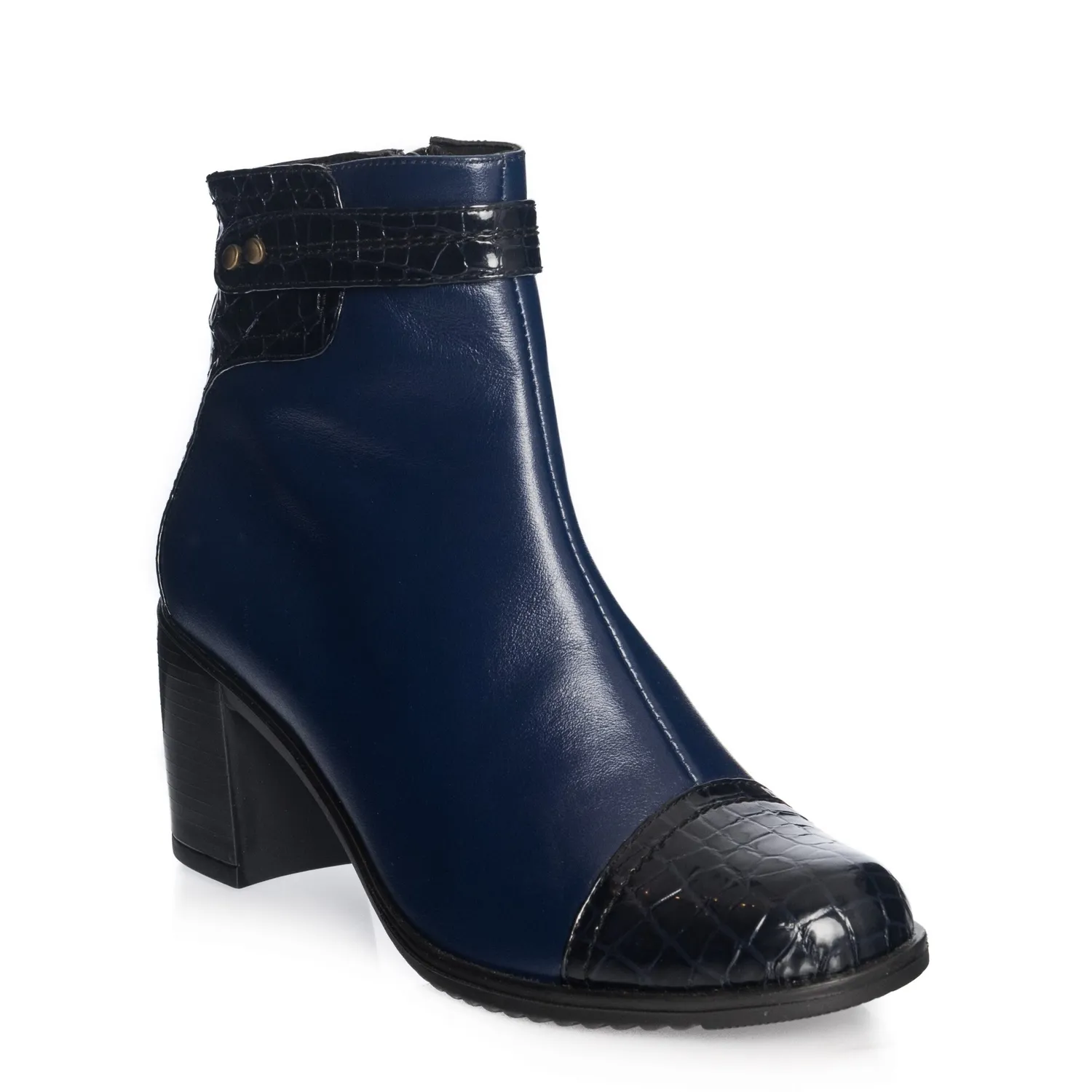 Catinca Shoes 80 BBNC ghete dama piele naturala albastru-negru