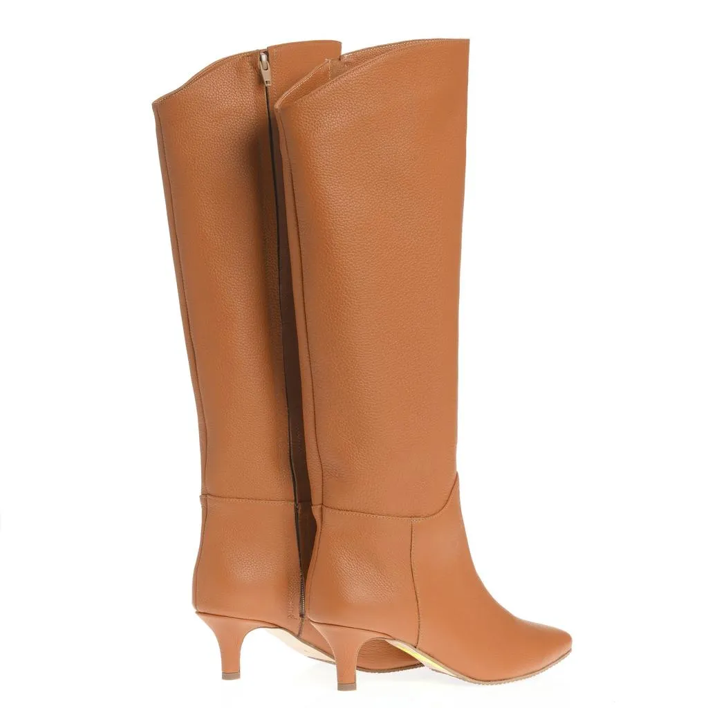 Ana Urbana Shoes Denisa cizme camel pana la genunchi