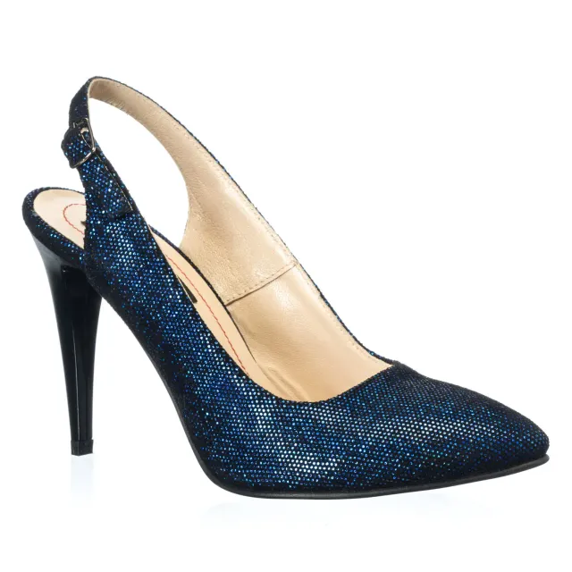 Catinca Shoes 269 ASC sandale damă albastru sclipici piele