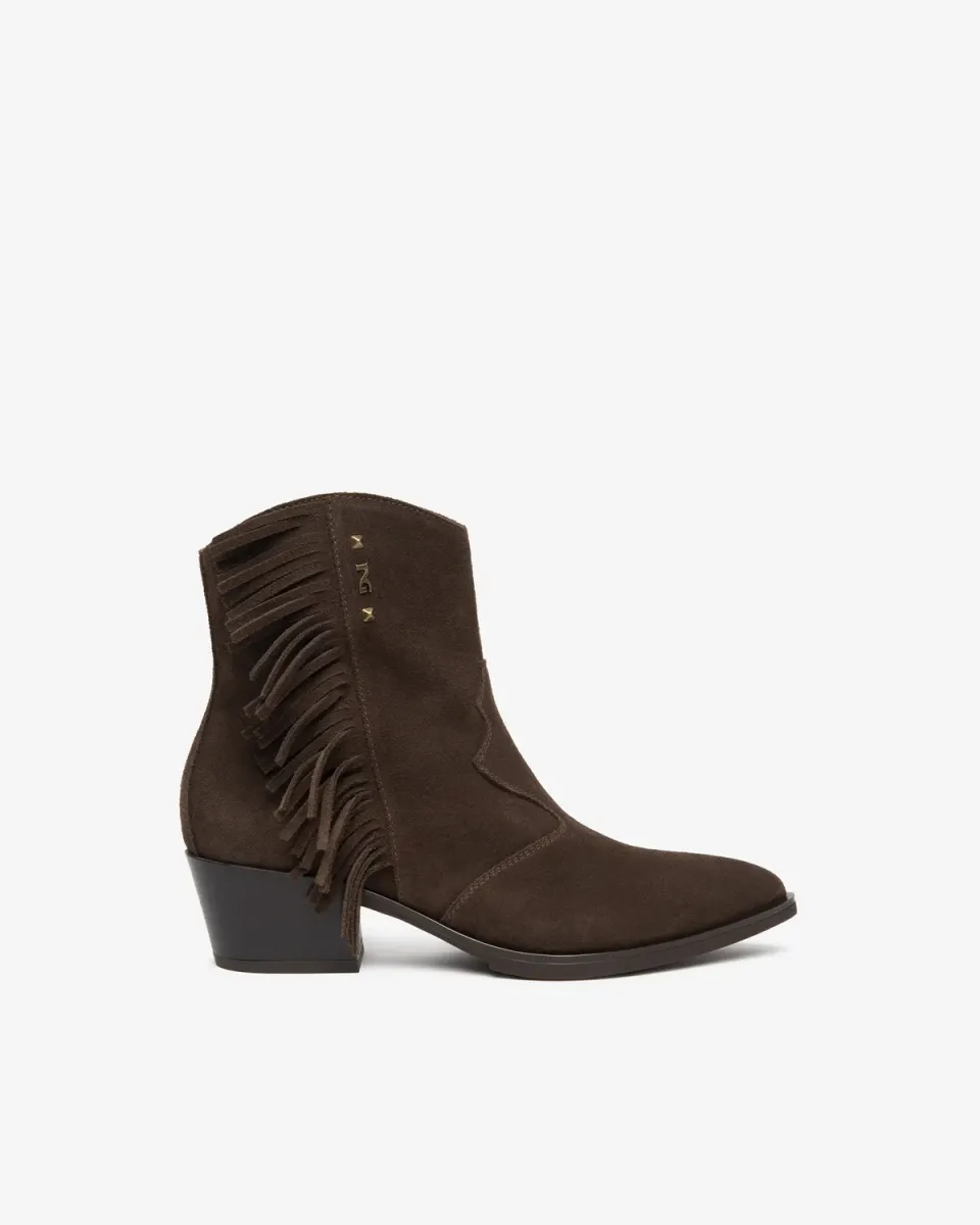 NeroGiardini botine dama western piele intoarsa