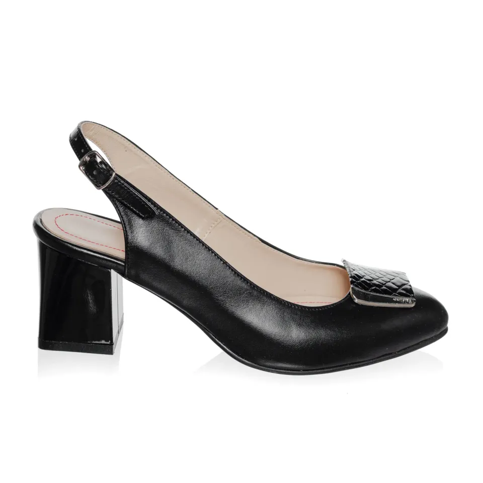 Catinca Shoes D30 sandale damă piele naturală negru croco
