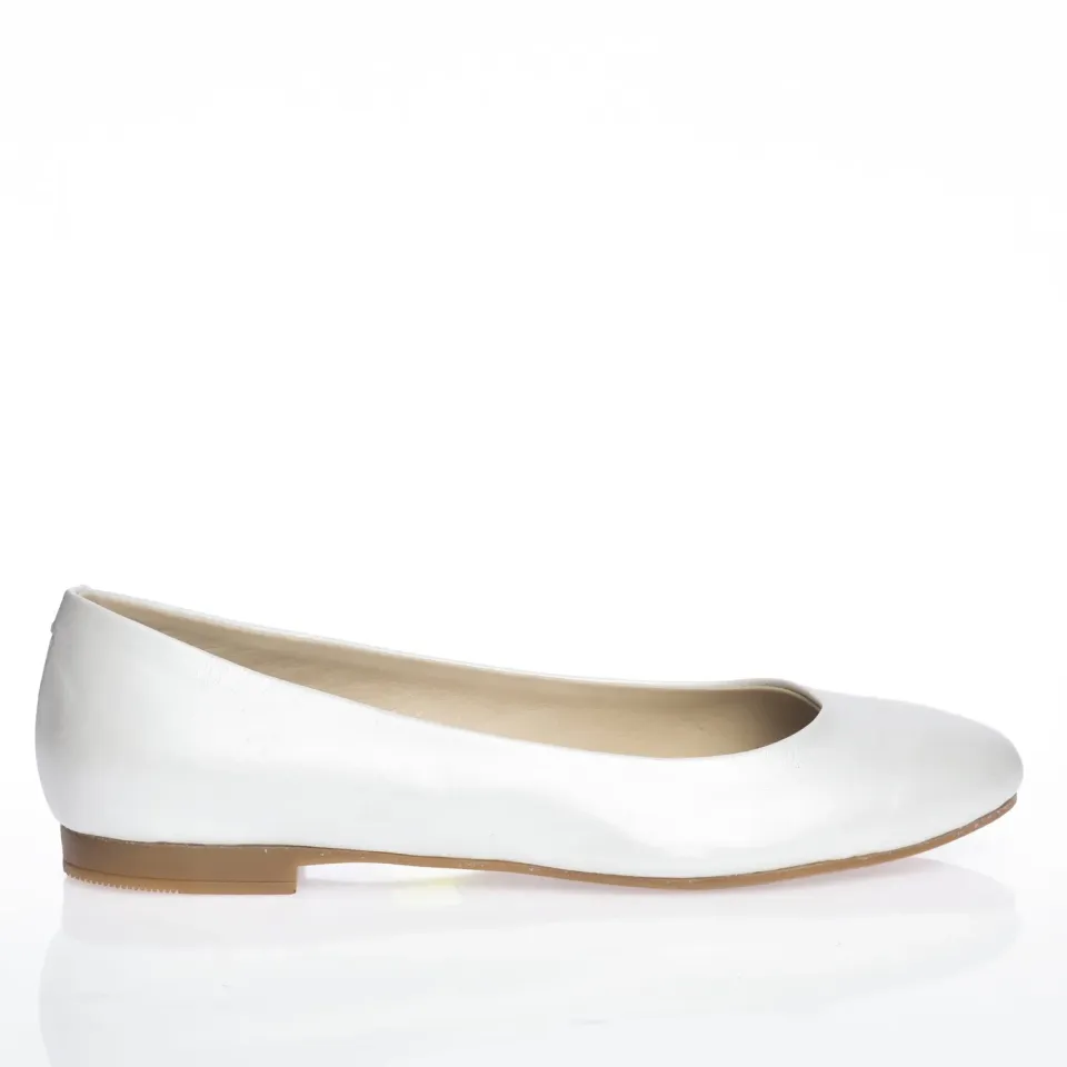 Catinca Shoes BL1 A balerini dama piele naturala albi