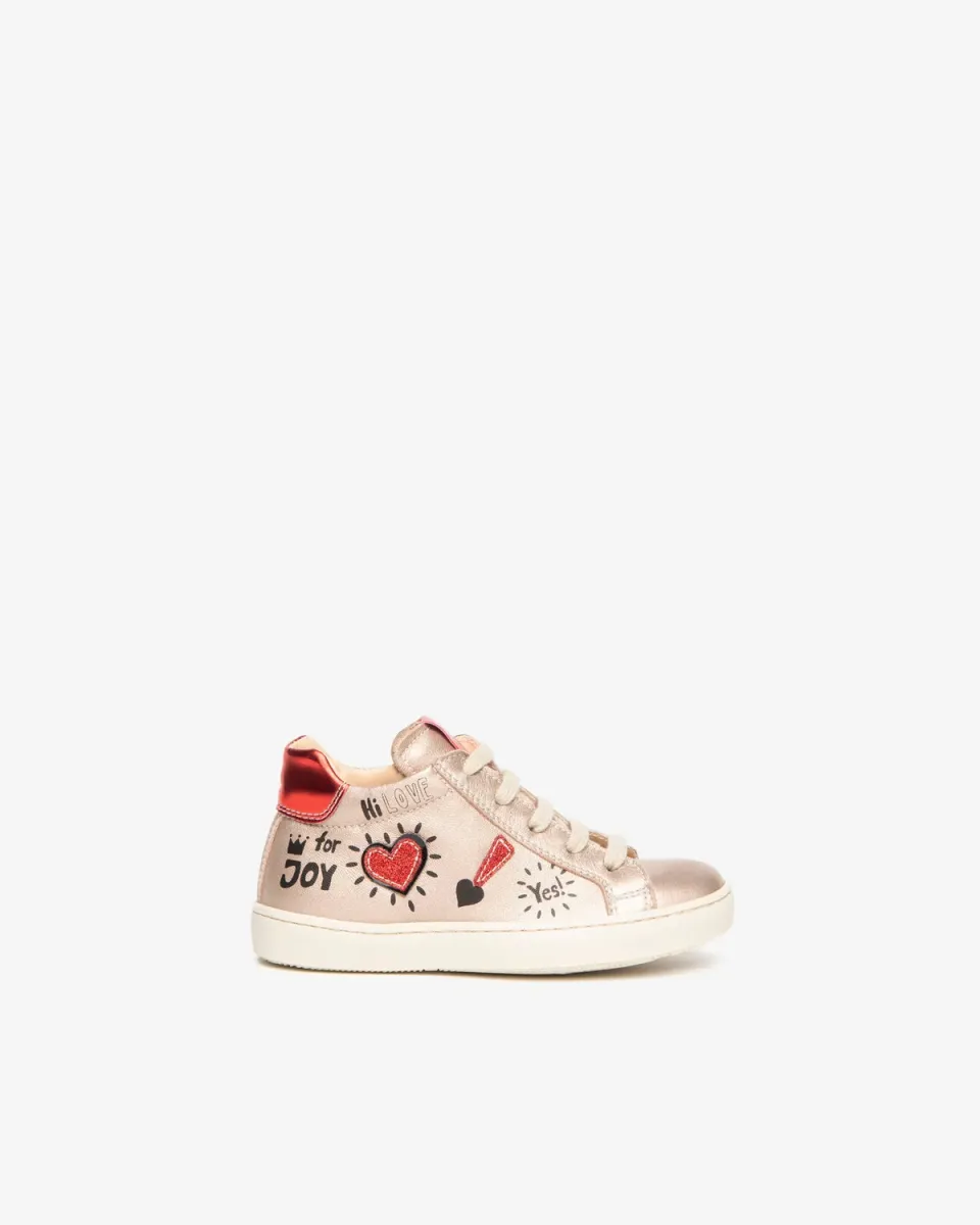 NeroGiardini sneakers piele fete cu sclipici fermoar
