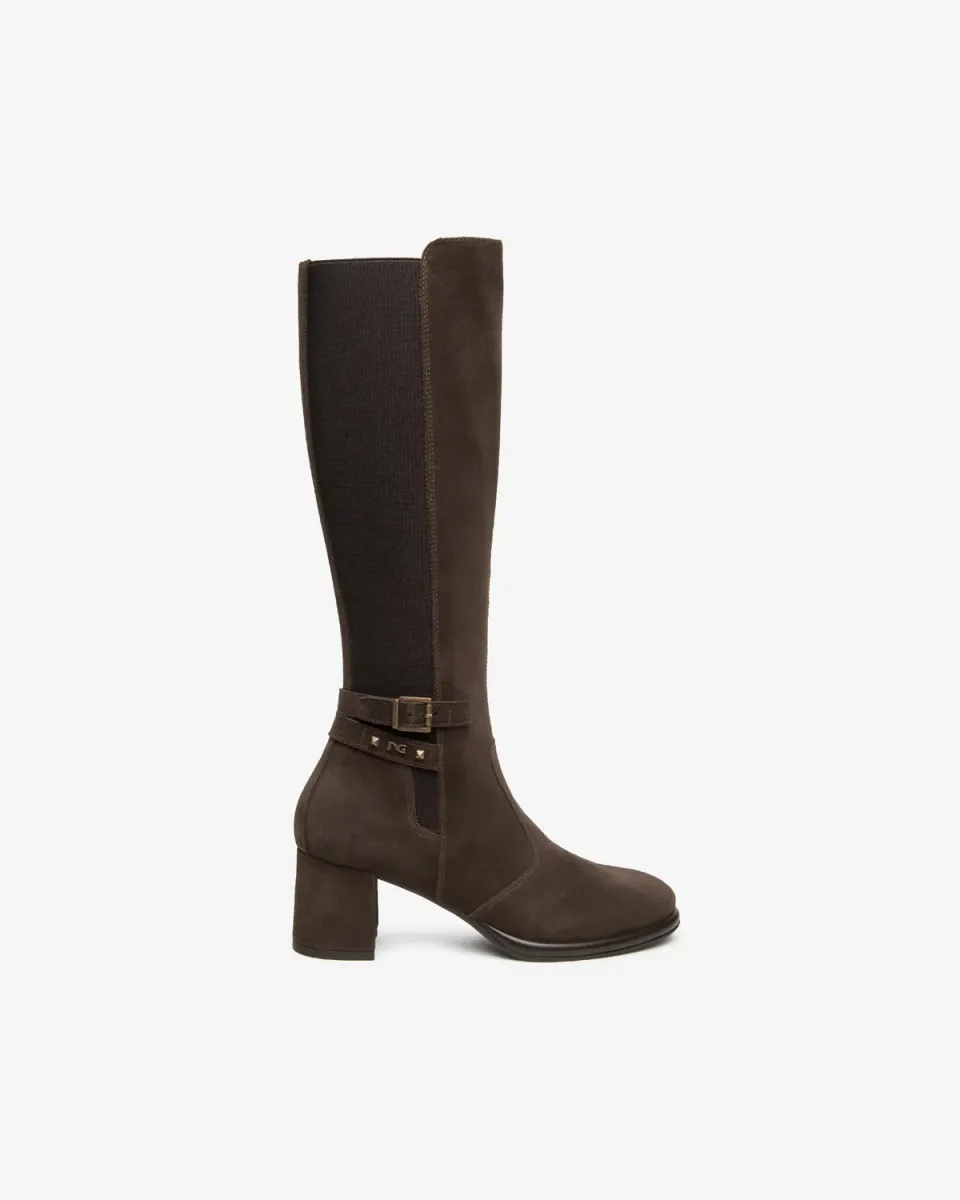 Cizme NeroGiardini dama piele intoarsa toc 6 cm
