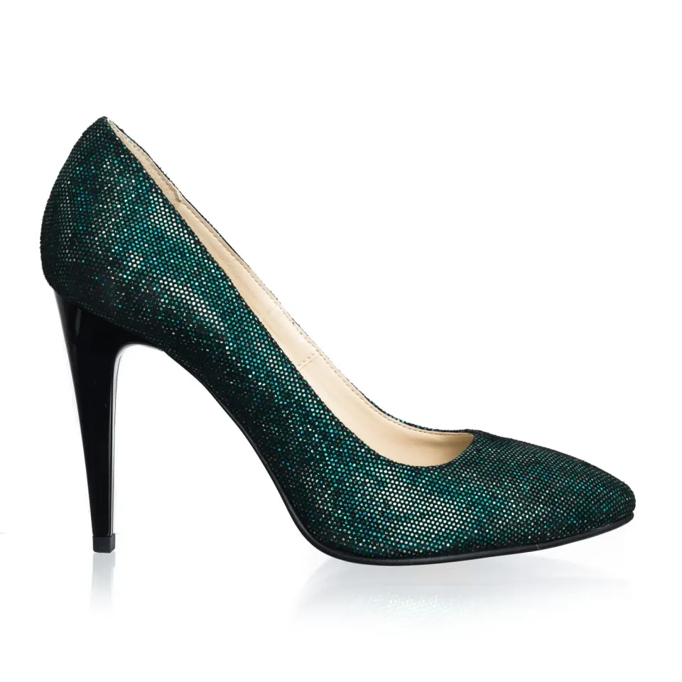Catinca Shoes 2691 VSC pantofi stiletto piele verde sclipici
