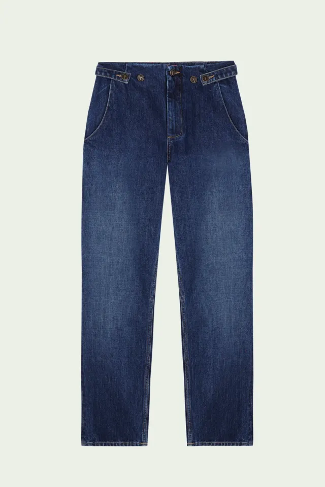 Flagelus Drift Denim blugi talie inalta bumbac
