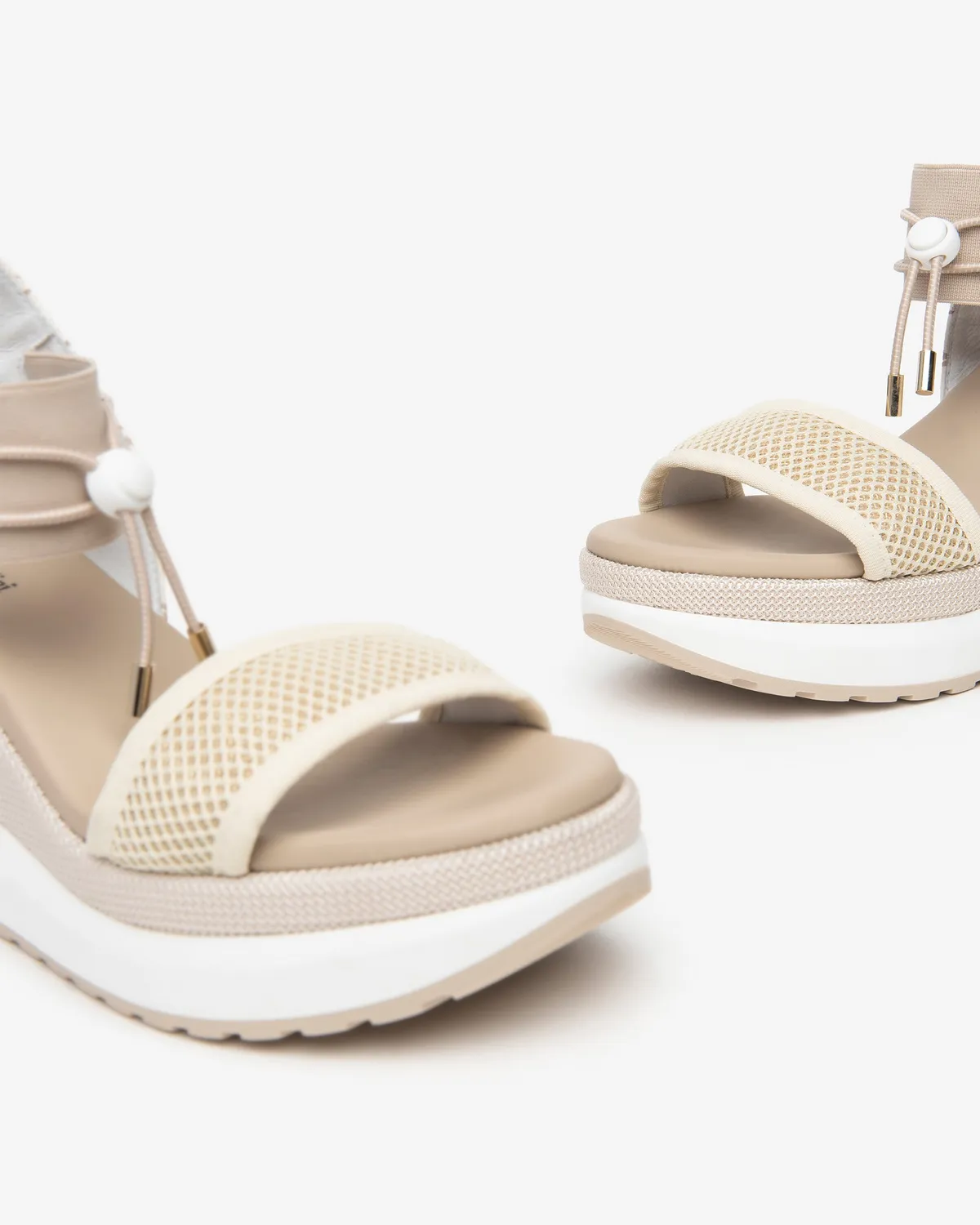 NeroGiardini sandale dama piele panza platforma 40 mm