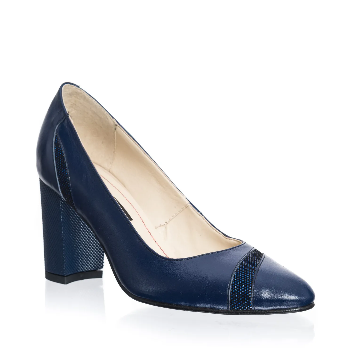 Catinca Shoes 114 AP pantofi piele albastru puncte