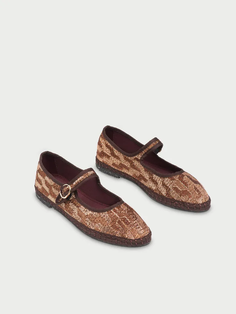 Flagelus Isabel pantofi mary jane bronz lurex