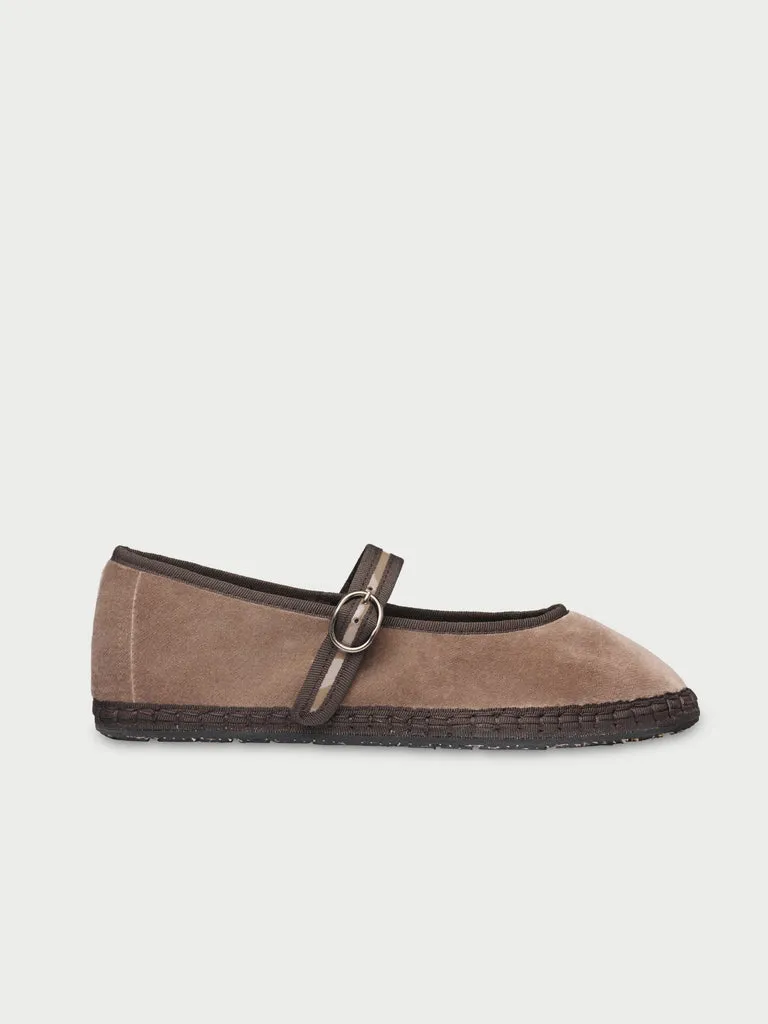 Flagelus Pierre Beige balerini bej catifea